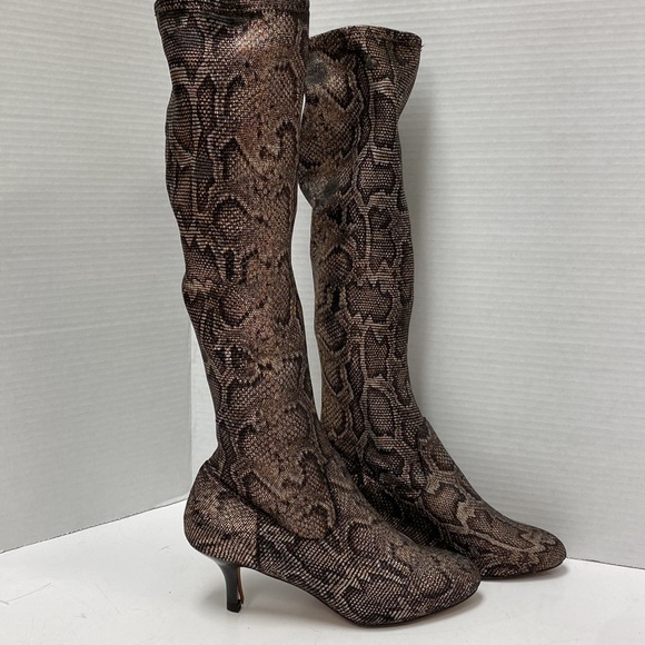 Donald J Pliner Snake Print Stretch Knee High Boots - Picture 4 of 9